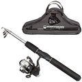 Wakeman Wakeman 80-FSH6001 Spinning Reel; Carbon Fiber & Steel Telescopic Pole Fishing Rod & Reel Combo ; Black 80-FSH6001